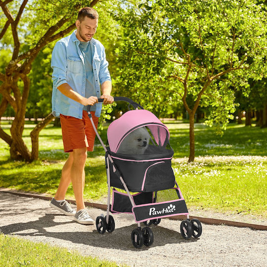 Pawhut Dog Carrying Pink Stroller L13.5xW13.5cm