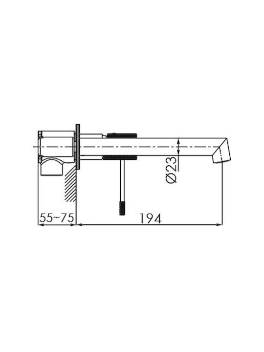 Excel Built-in Mixer & Spout Set for for Bathroom Sink 2 Exits Gold