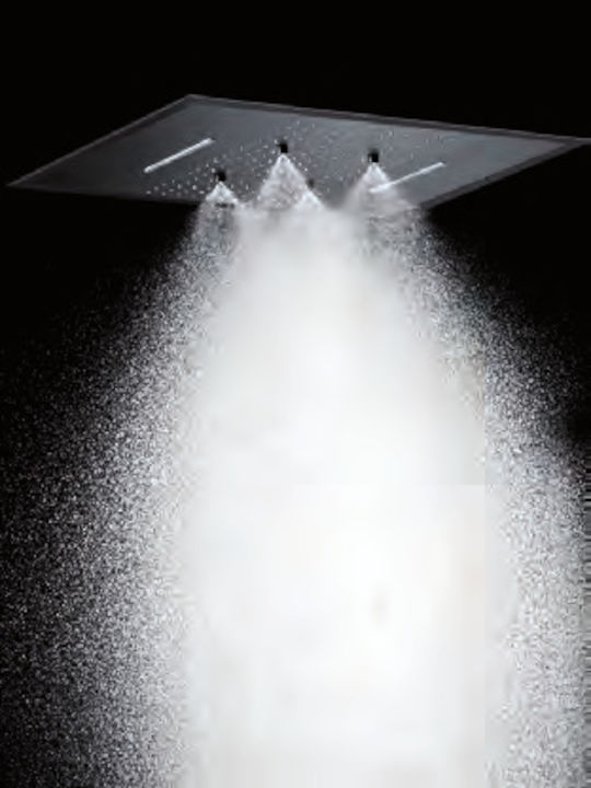 Excel Built-in Mixer, Hand Shower & Shower Head Set for Shower 4 Exits Black