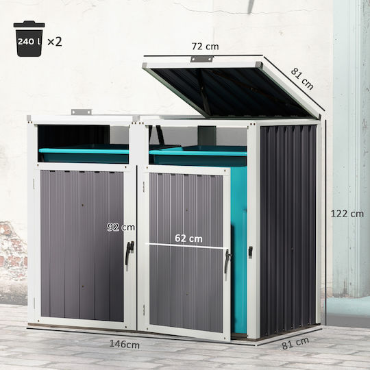 Metallic Garden Shed Galvanized M1.46xW0.81xH1.22m
