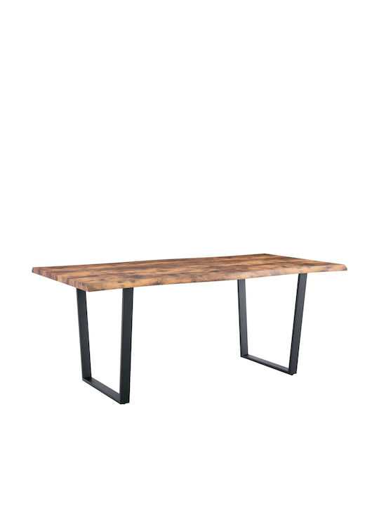 Esszimmer Northam 3Stück Walnut / Black 180x90cm