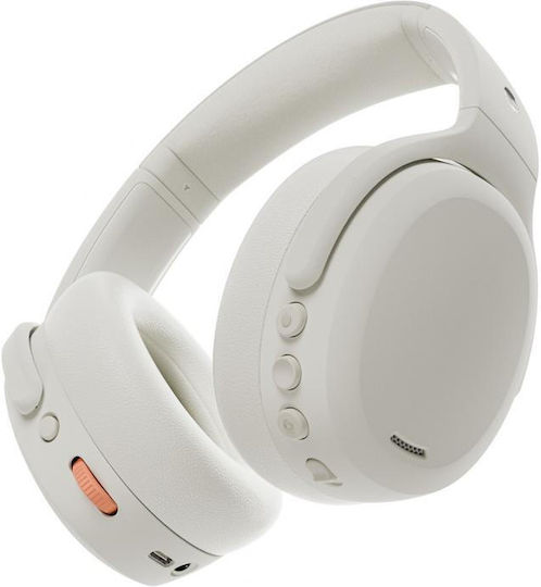 Skullcandy Crusher ANC 2 Wireless / Wired Over Ear Headphones with 60 hours of Operation and Quick Charge White/Orange