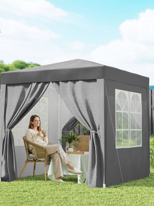 Outsunny Πτυσσόμενο Κιόσκι Κήπου Γκρι 2x2m