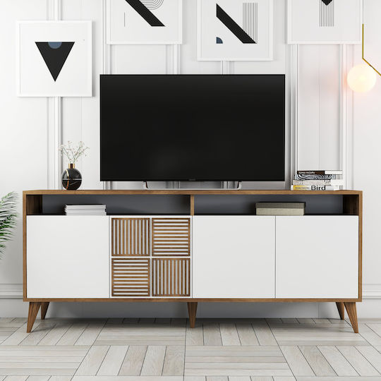 Milan Living Room Set 3 Pieces Walnut White