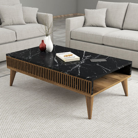 Set Living Milan 3 Bucăți Nuc Negru Marmură