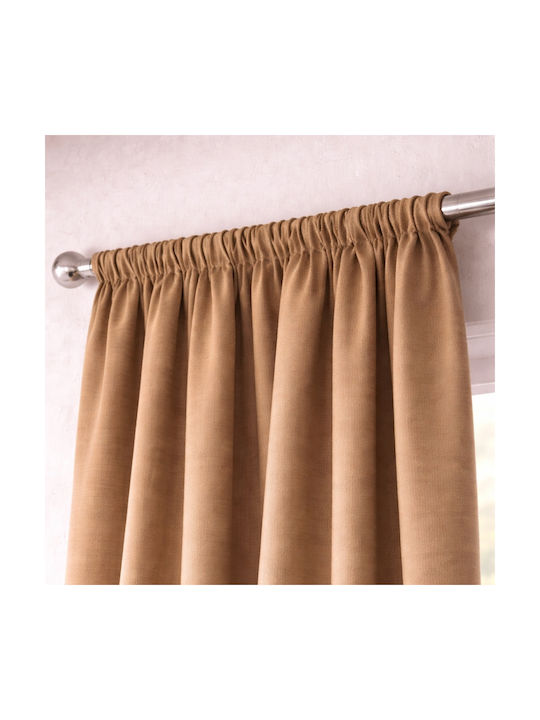 My Home Luxury Curtain With Pencil Pleat Dellia Brown 280x270cm