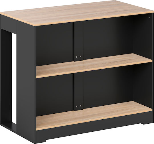 Επιδαπέδιο Ντουλάπι Μαύρο Και Ξύλο 113x60x90εκ.