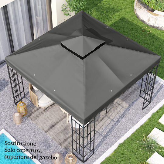 Outsunny Gazebo Cover Gray 3x3m