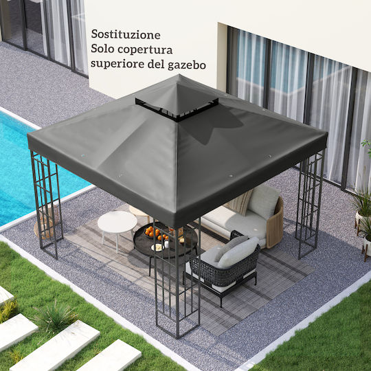 Outsunny Gazebo Cover Gray 3x3m
