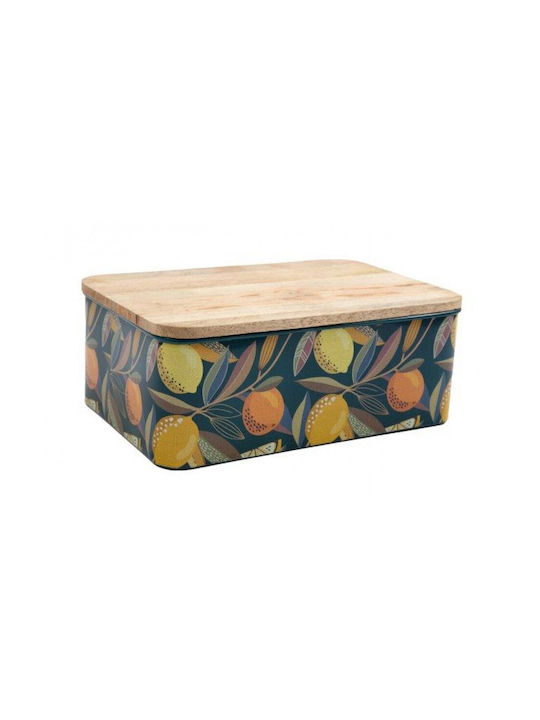 Atmosphera Citrus Zest General Use Box with Lid Glass Yellow 10x25.5cm 1 Pieces