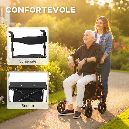 HomCom Klappbarer Rollator Aluminium Rote