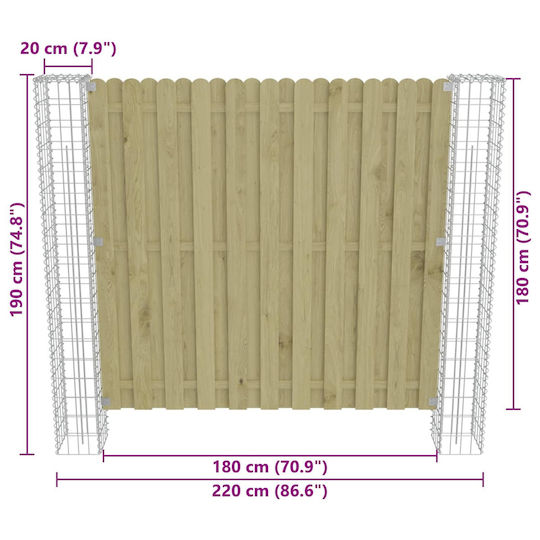 vidaXL Stâlp de gard de Grădină din Metal 20x20x190buc 2buc Silver