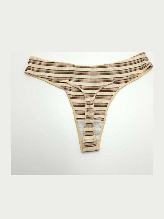 Βαμβακερό Γυναικείο String Μπεζ