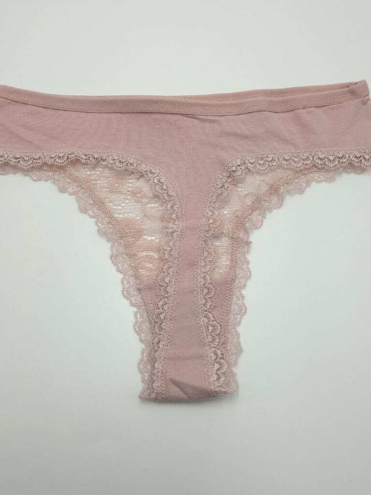 Cotton Women's String with Lace Apple Blossom