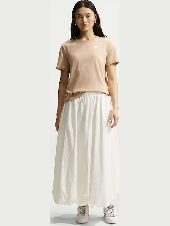 Sportswear Γυναικείο Crop T-shirt Μπεζ