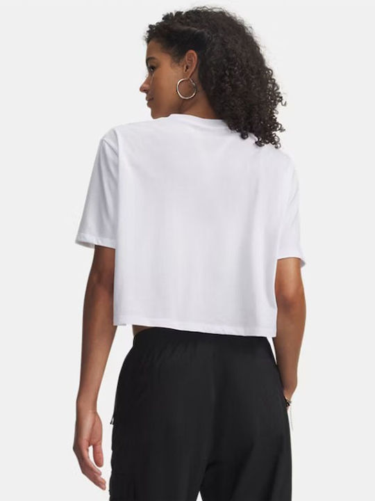 Γυναικείο Crop Top Βαμβακερό Κοντομάνικο Λευκό