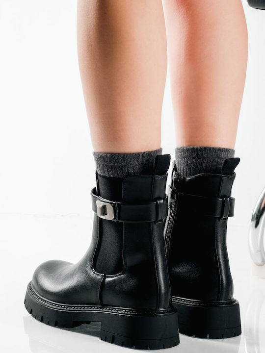 Stiefeletten Damen Schwarz Chelsea-Stiefel