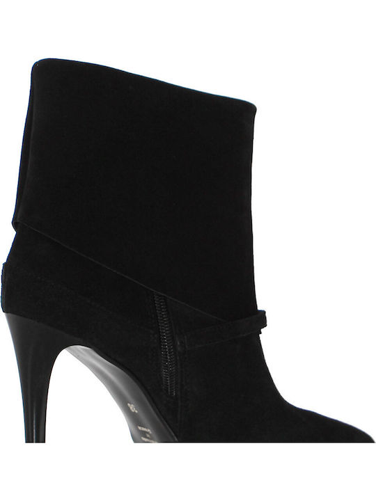 Leder Stiefeletten Damen Schwarz