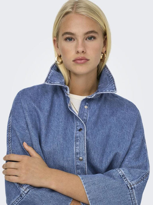 Langärmeliges Damen Denim Hemd Blau