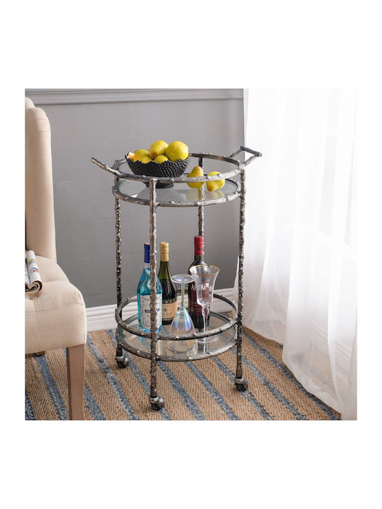 Rundes Beistelltisch Cart Metall Silber M41xL51xH76cm