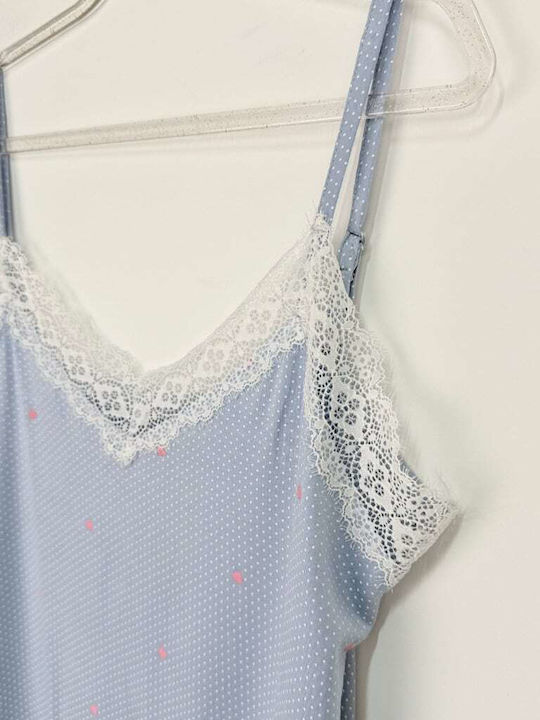 Sorrisino Summer Women's Pajama Set Cotton Light Blue
