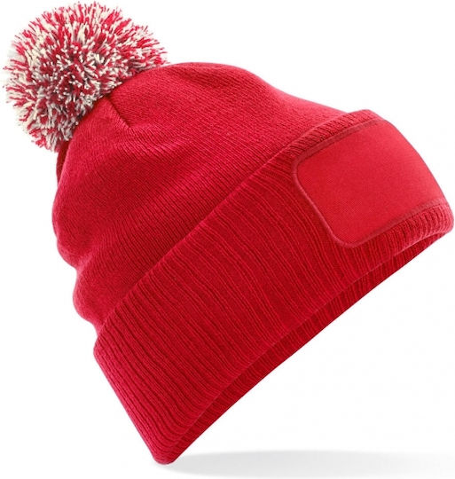 Hellfire Club, Stranger Things Beanie Unisex Beanie with Rib Knit in Red color