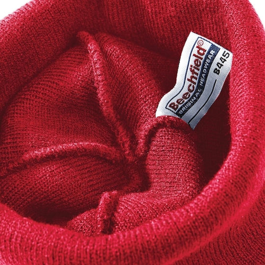 Stranger Things Beanie Unisex Beanie with Rib Knit in Fuchsia color