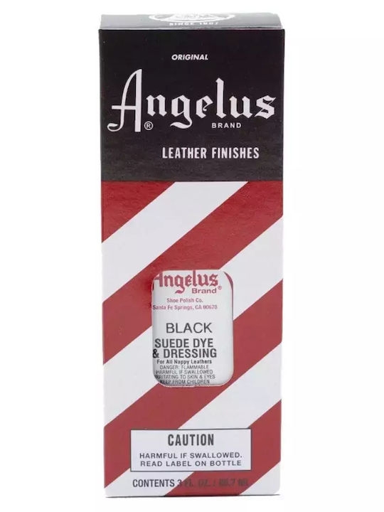 Angelus Suede Dressing Black Βαφή Καστορ Αλλαγή Χρώματος Ή Ανανέωσης Mάυρο Xρώμα 90ml