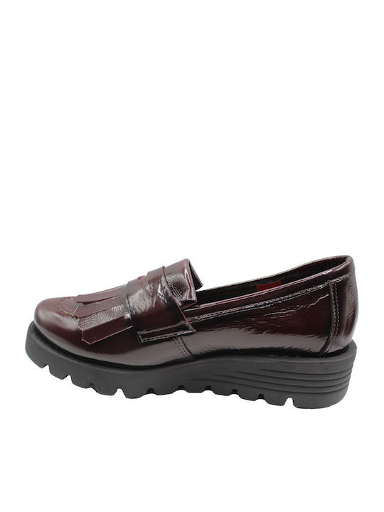 Mocasini dama în culoarea Burgundy