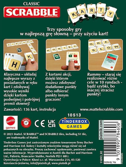 Board Game Scrabble for 2-4 Players 10+ Years Old GXP-912098 (PL) Piatnik