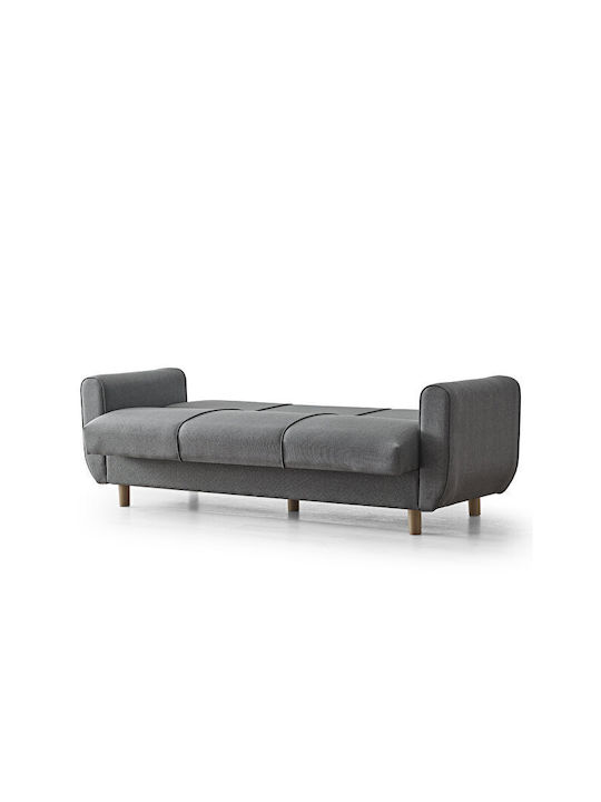 Sofa Set 3+1 Storage & High Comfort Dark Gray 214 X 87x46cm
