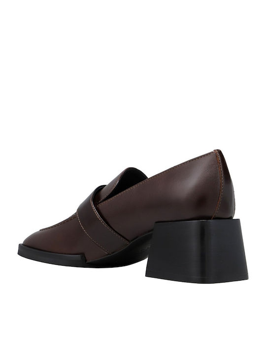 Δερμάτινα Γυναικεία Loafers σε Καφέ Χρώμα