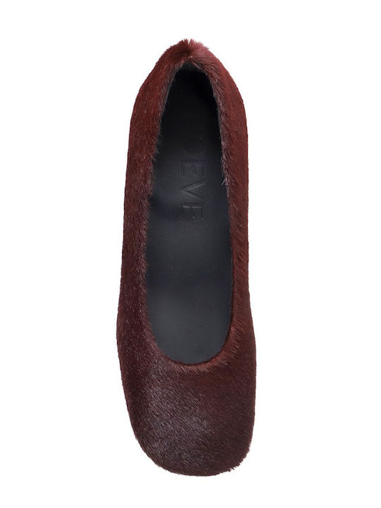 Damen Ballerinas in Burgundisch Farbe