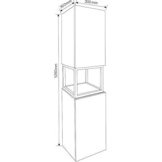 Inter Ceramic Wall Hung Cabinet Bathroom Column Cabinet L30xD30xH125cm Brown