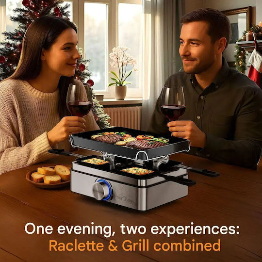 Profi Cook Tabletop Grătar Electric Raclette Placă Netedă 800W Grătare electrice cu Termostat Reglabil