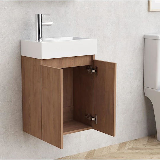 Inter Ceramic Compact Waschtisch mit Waschbecken L42xB25xH60cm Braun