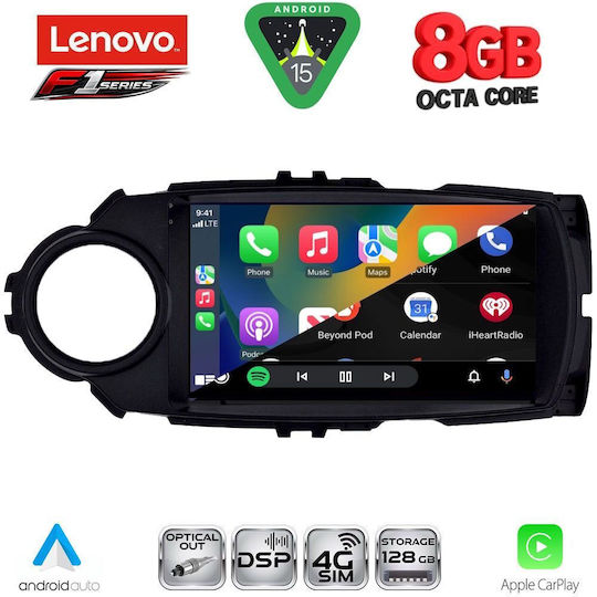 Lenovo Car Audio System for Toyota Yaris 2015-2020 (Bluetooth/USB/WiFi/GPS/Apple-Carplay/Android-Auto) with Touch Screen 9"
