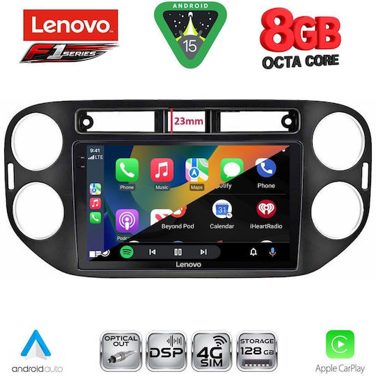 Lenovo Ηχοσύστημα Αυτοκινήτου για Volkswagen Tiguan 2011-2016 (Bluetooth/USB/WiFi/GPS/Apple-Carplay/Android-Auto) με Οθόνη Αφής 9"