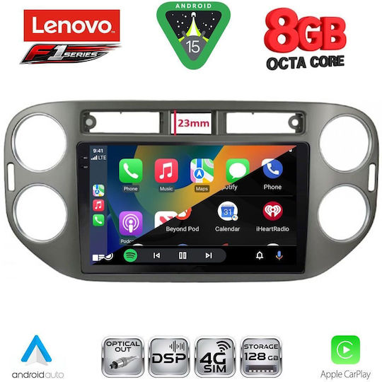 Lenovo Ηχοσύστημα Αυτοκινήτου για Volkswagen Tiguan 2011-2016 (Bluetooth/USB/WiFi/GPS/Apple-Carplay/Android-Auto) με Οθόνη Αφής 9"