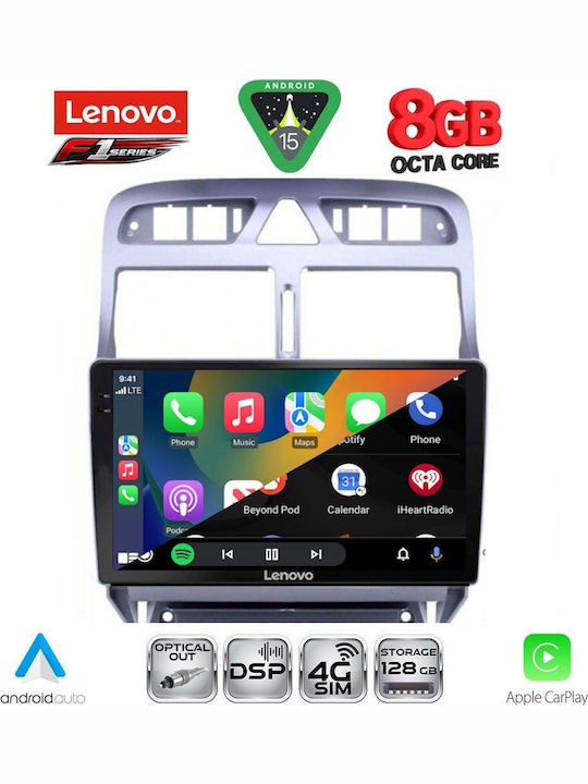 Lenovo Car Audio System for Peugeot 307 2001-2008 (Bluetooth/USB/WiFi/GPS/Apple-Carplay/Android-Auto) with Touch Screen 9"
