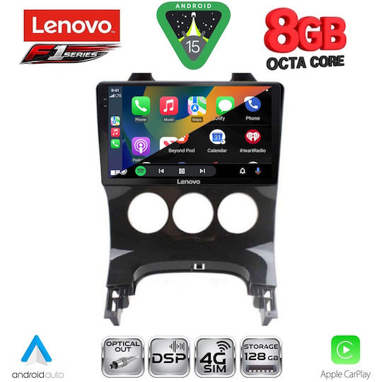 Lenovo Car Audio System for Peugeot 3008 2008-2016 with A/C (Bluetooth/USB/WiFi/GPS/Apple-Carplay/Android-Auto) with Touch Screen 9"