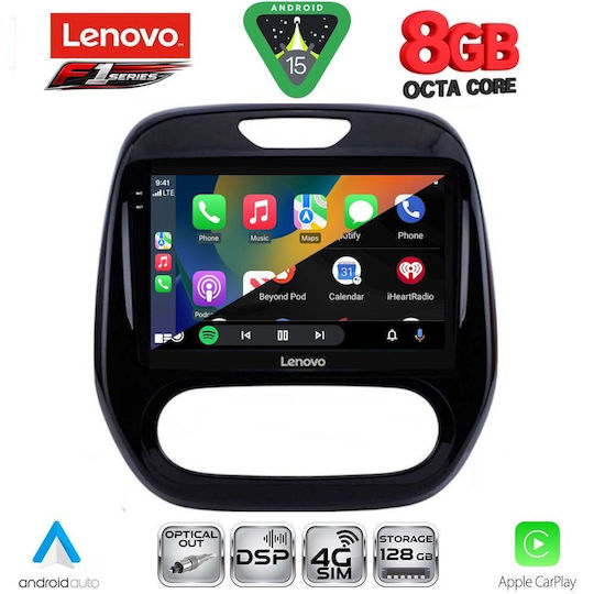 Lenovo Ηχοσύστημα Αυτοκινήτου για Renault Captur 2013-2019 (Bluetooth/USB/WiFi/GPS/Apple-Carplay/Android-Auto) με Οθόνη Αφής 9"