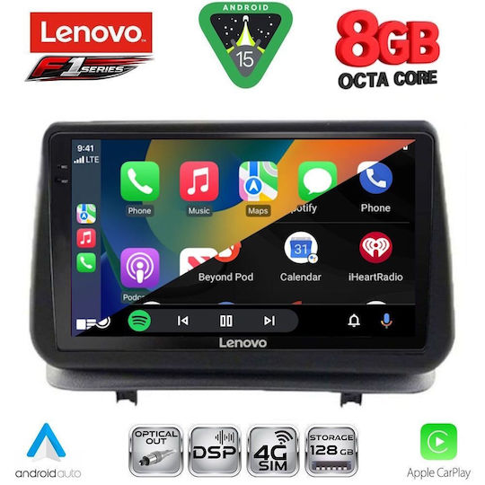 Lenovo Ηχοσύστημα Αυτοκινήτου για Renault Clio 2005-2011 (Bluetooth/USB/WiFi/GPS/Apple-Carplay/Android-Auto) με Οθόνη Αφής 9"