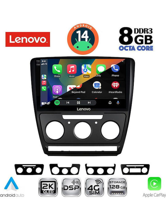 Lenovo Car Audio System for Skoda Octavia 2005-2012 (Bluetooth/USB/WiFi/GPS/Apple-Carplay/Android-Auto) with Touch Screen 10"