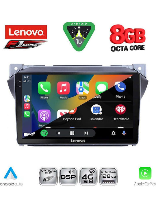 Lenovo Auto-Audiosystem für Suzuki Hoch Nissan Pixo 2009 (Bluetooth/USB/WiFi/GPS/Apple-Carplay/Android-Auto) mit Touchscreen 9"