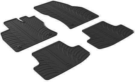 Lampa Set of Front and Rear Mats 4pcs Tray Type for Volkswagen T-Roc 2017 Black