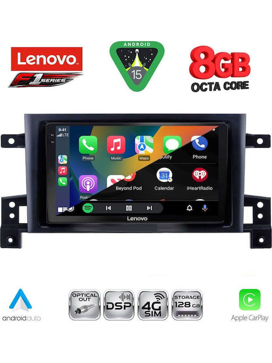 Lenovo Auto-Audiosystem für Suzuki Großer Vitara 2005-2015 (Bluetooth/USB/WiFi/GPS/Apple-Carplay/Android-Auto) mit Touchscreen 9"