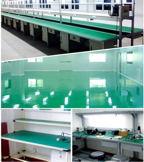 Blaue ESD Antistatik-Matte 120cm x 10m Dicke 2mm Rollenservice