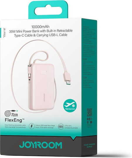Joyroom JR-PR2L Външна Батерия 10000mAh 35W Power Delivery Розова