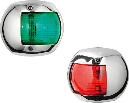 Seaflo Seaflo Bootbeleuchtung Ohne Masten Seitenleuchte Oval Inox Für Boote Bis 12m Rote 14.238